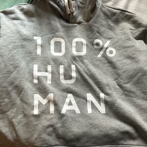 Grey “100% HUMAN” Cropped Sweatshirt